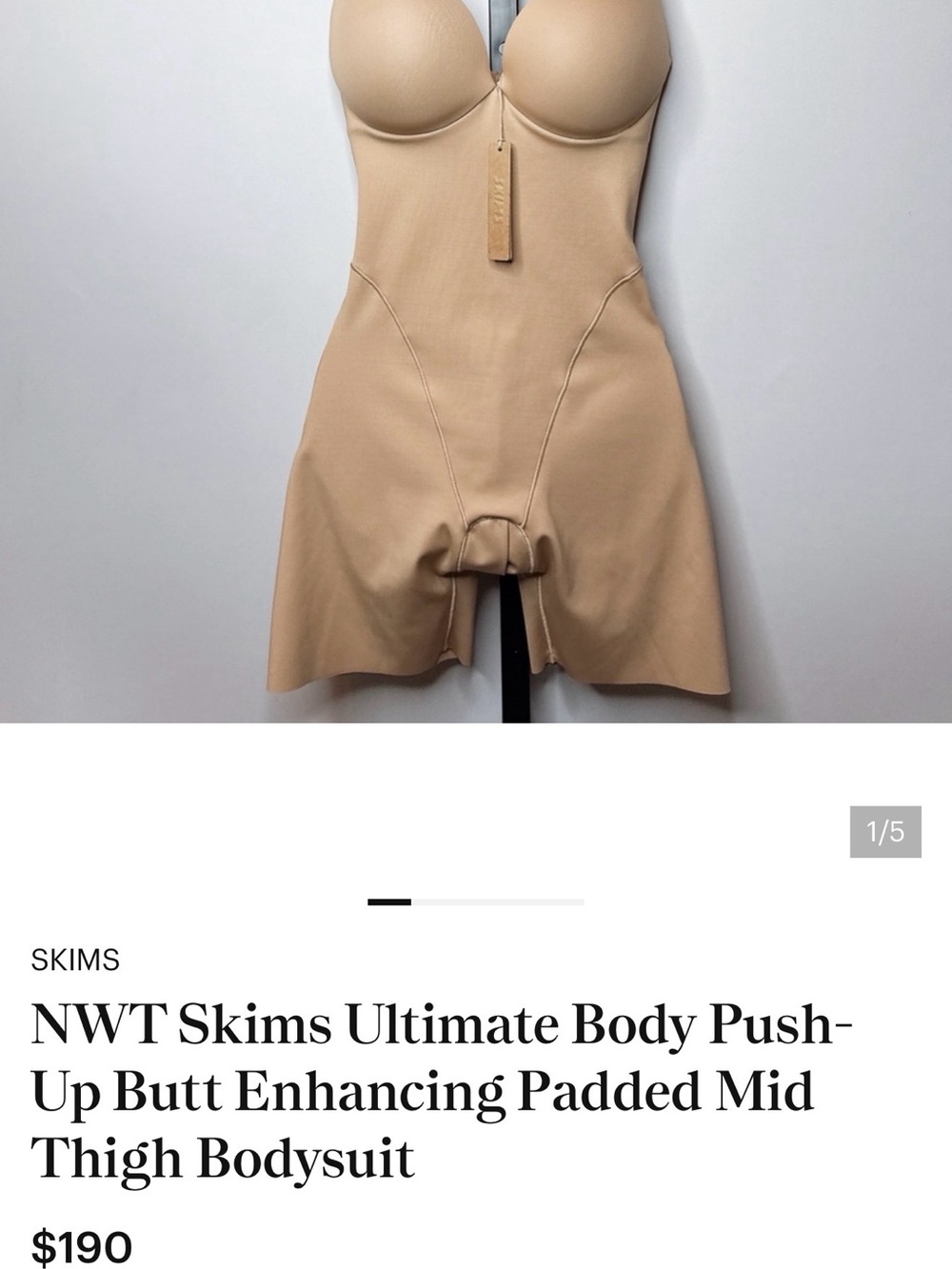 SKIMS Sculpting Nude Underwire Bodyslip - Picture 6 of 7